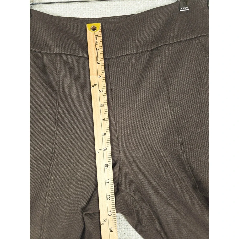 Cabi Brown Wide Leg Pintuck Trousers Side Zip Stretch‎ Career Pants Size 10